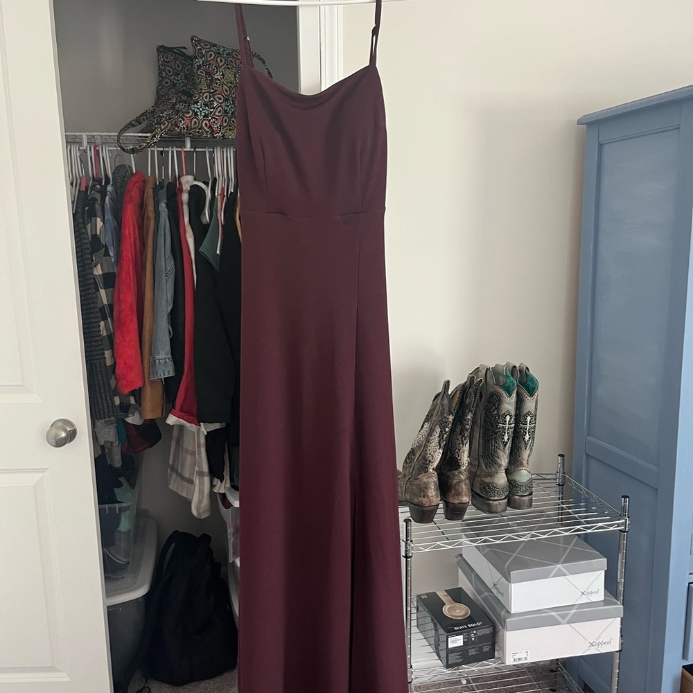 Birdy grey purple bridesmaid dress